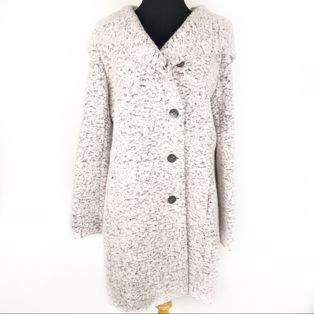 COLE HAAN | White/Gray Wool Trench Coat 14